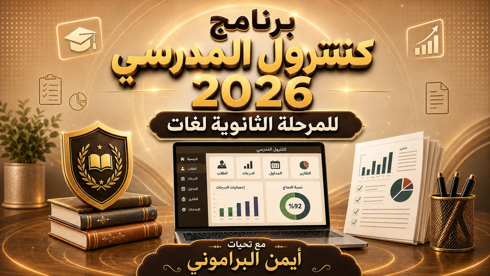 برنامج الكنترول المدرسي للثانوي العام 2026 -  لغات